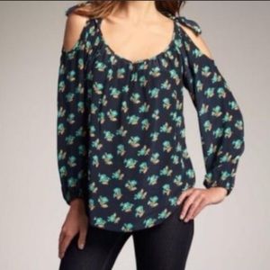 Rebecca Taylor Silk Cold Shoulder Top, Size S